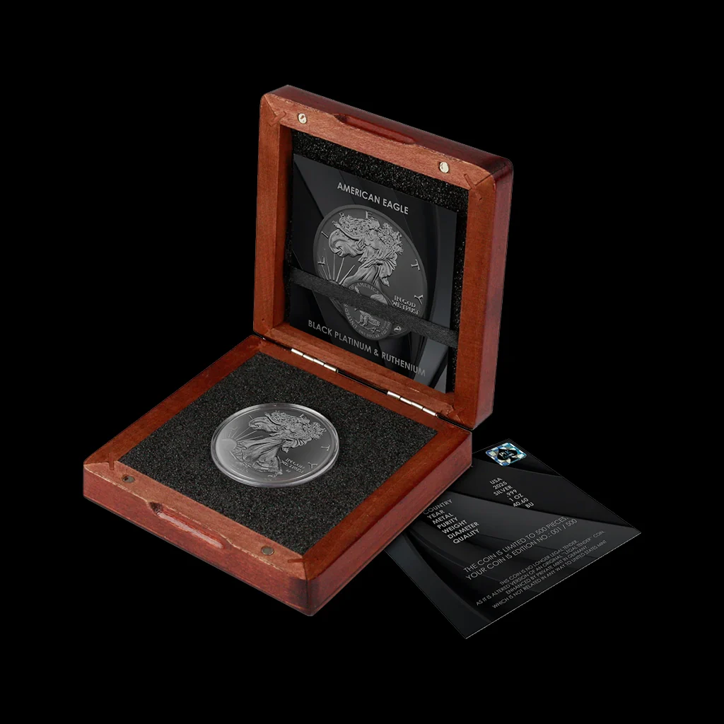 1 oz American Silver Eagle - Black Platinum & Ruthenium Ennobled - BU 2025 - Image 3