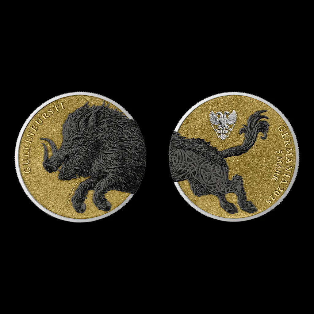 2025 Germania Beasts: Gullinbursti Geminus 2x1 oz Silver Coins - Image 3